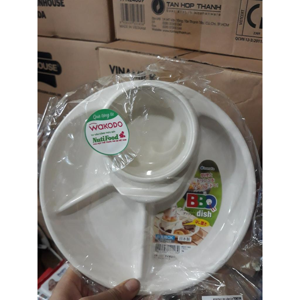 Khay ăn dặm nhựa chia ngăn Inomata Màu trắng Quà tặng từ Wakdo