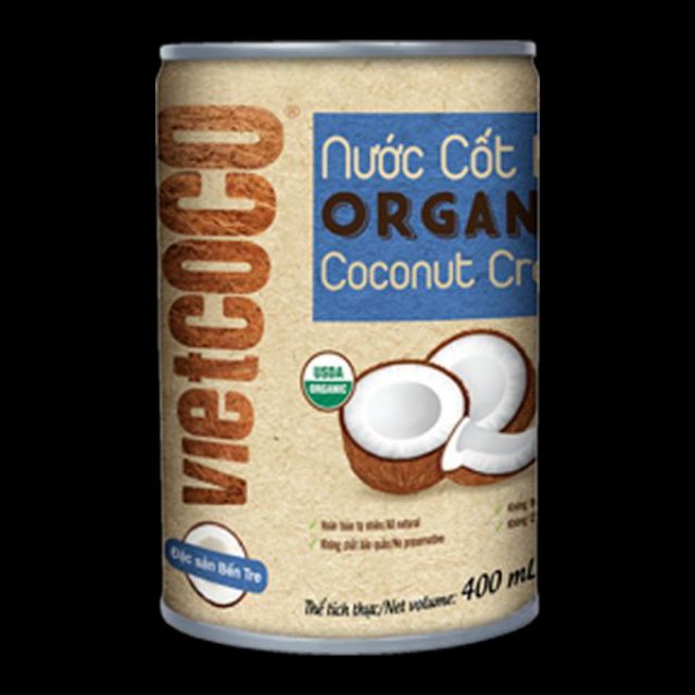 NƯỚC CỐT DỪA ĐÓNG LON VIETCOCO - ORGANIC
(Canned Coconut Milk)