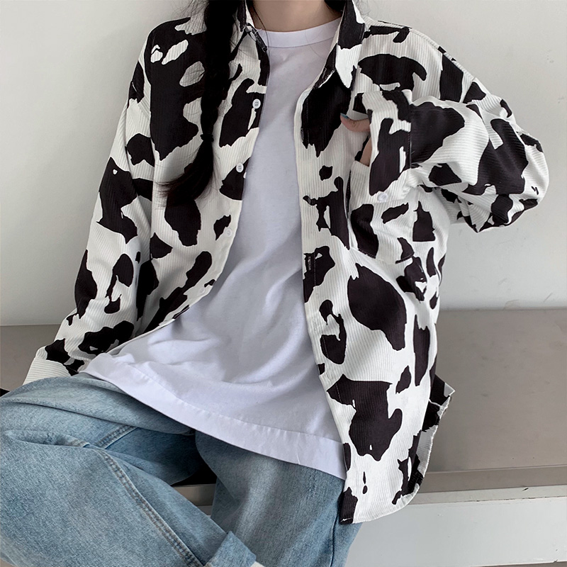 Áo Sơ Mi Tay Dài Cổ Bẻ Dáng Dài Rộng Thời Trang Hàn Quốc Dành Cho Nữ