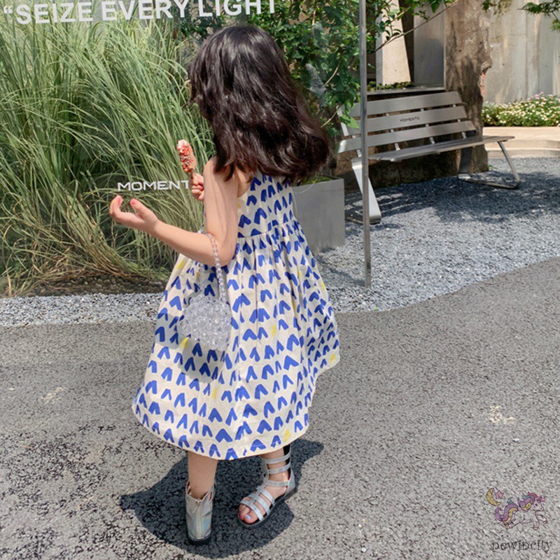 Đầm Sát Nách In Hoạt Hình Kiểu Hàn Quốc Dễ Thương Cho Bé Gái