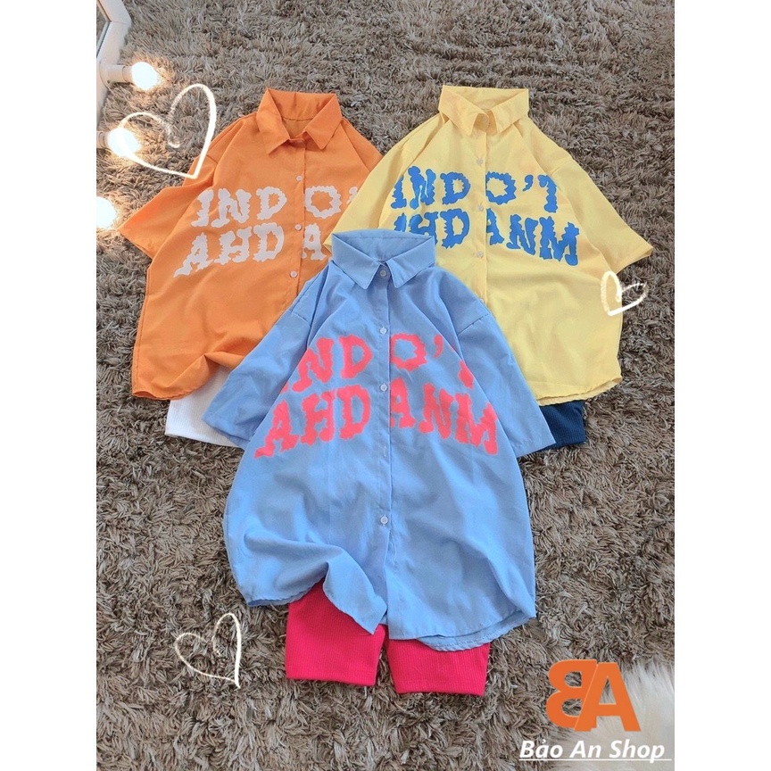 Sét áo sơmi in chữ + quần thun gân