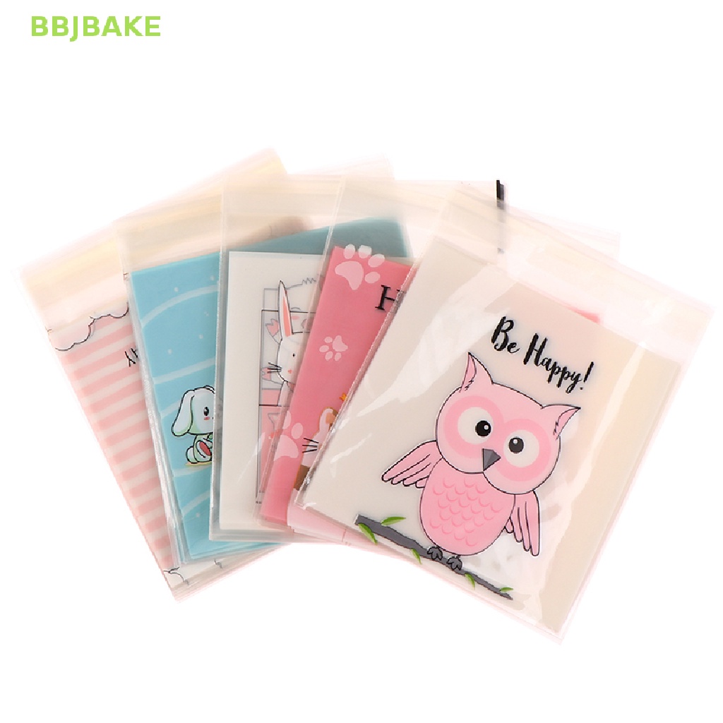 Set 50 / 100 Túi Nhựa Đựng Bánh Kẹo Giáng Sinh Tự Dính