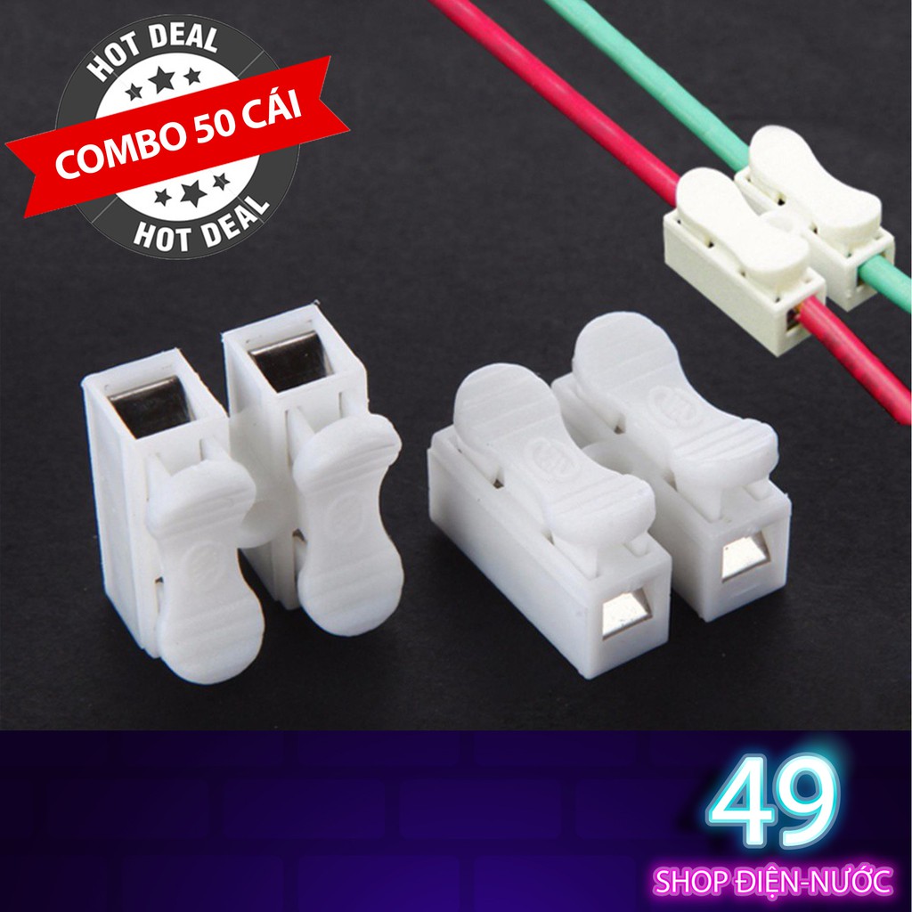 Combo 50 cút nối nhanh dây điện CH-2 (domino kẹp)