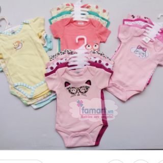 Set 5 bộ body bé gái dưới 3 tháng