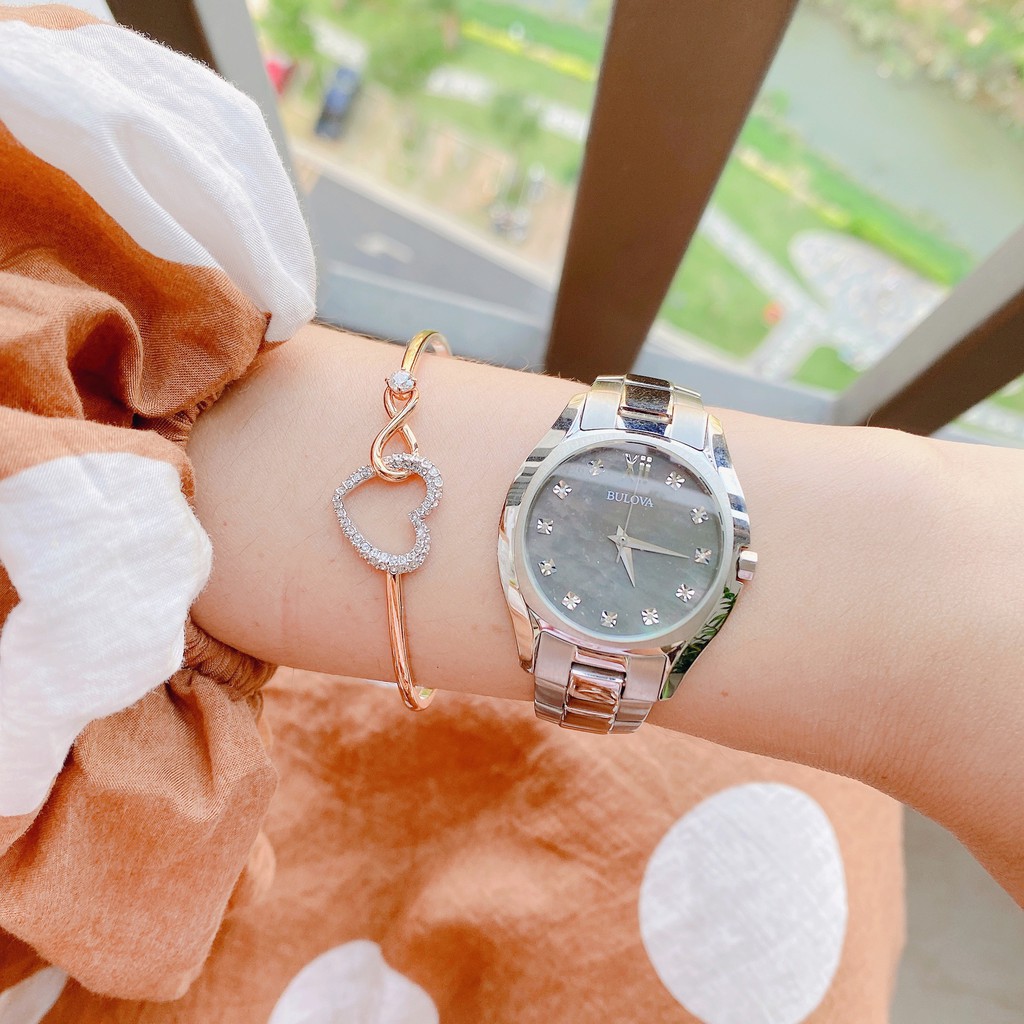 Đồng hồ nữ chính hãng Bulova 96P158 - Máy pin - Kính cứng