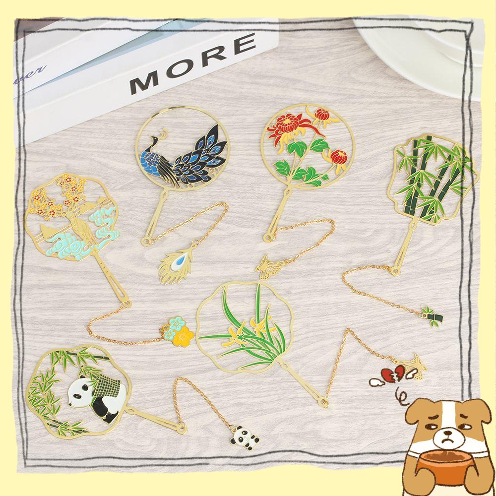 Kẹp Đánh Dấu Sách Bằng Đồng Thau Phối Dây Tua Rua Phong Cách Trung Hoa Cổ Điển Tiện Dụng Cho Trường Học/ Văn Phòng