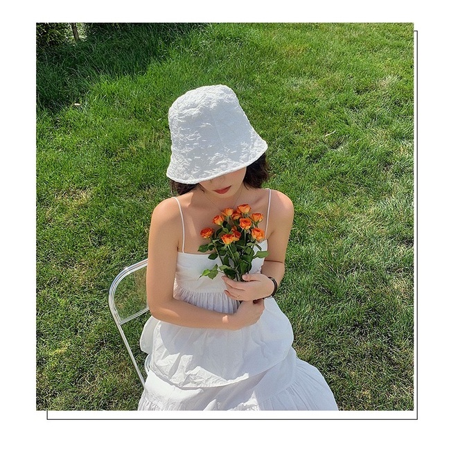[SẴN]- Mũ nón bucket vải xô họa tiết gân phong cách Ulzzang (M75)