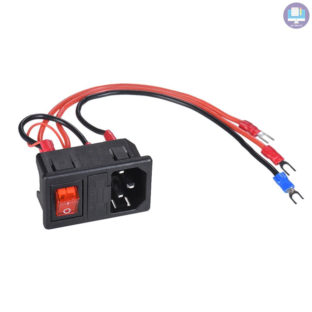 G&M 220V/110V 15A Power Supply Switch Male Socket with Fuse for 3D Printer DIY