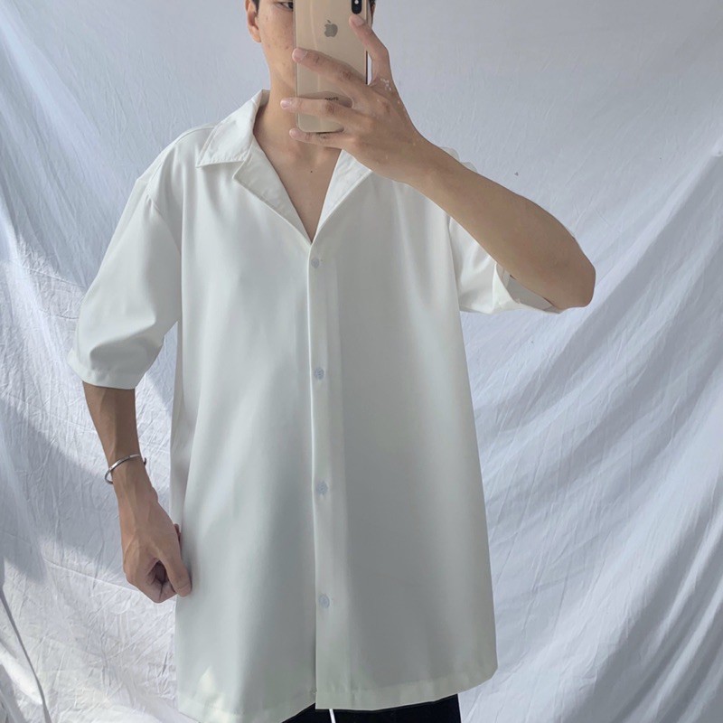Áo Sơ Mi Trơn Bigsize Cổ Vest Nam/Nữ (Ảnh Thật/Có Sẵn) | BigBuy360 - bigbuy360.vn