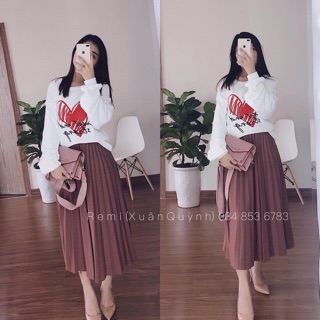 Chân váy nhũ xếp li [QC]