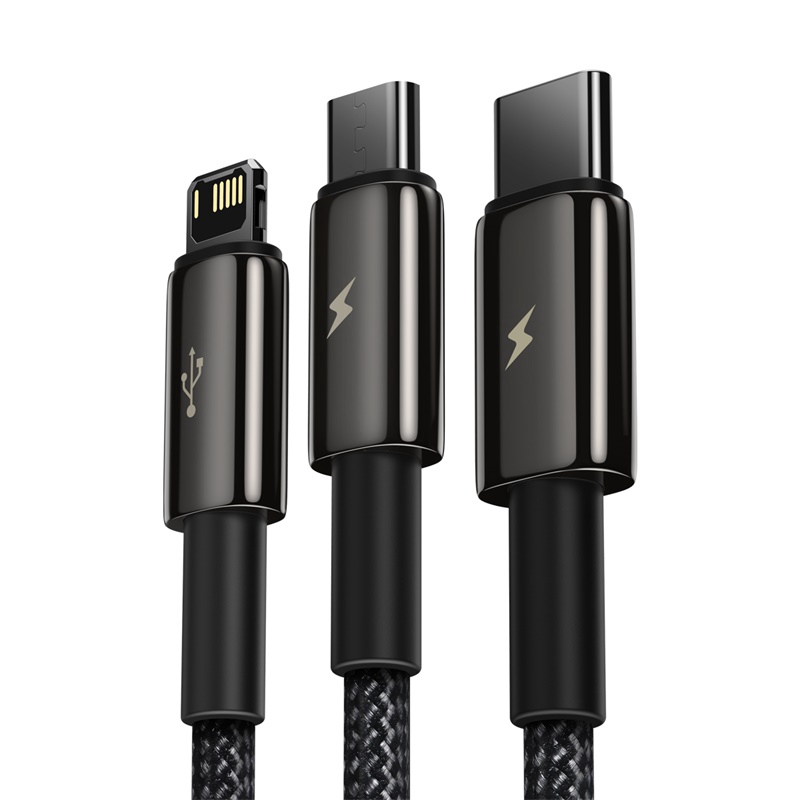 Dây Cáp Baseus 3.5A 3 Trong 1 Đầu USB Sang M + L + C 1.5m