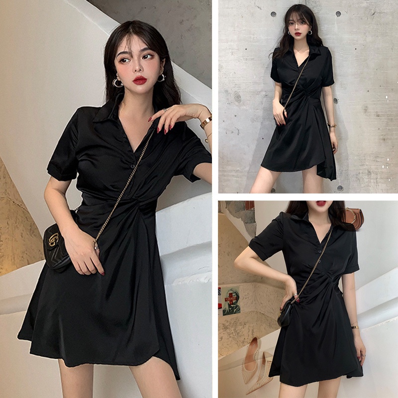 2021 new summer dress fairy small temperament little black dress spring and autumn can be sweet and salty skirt summer