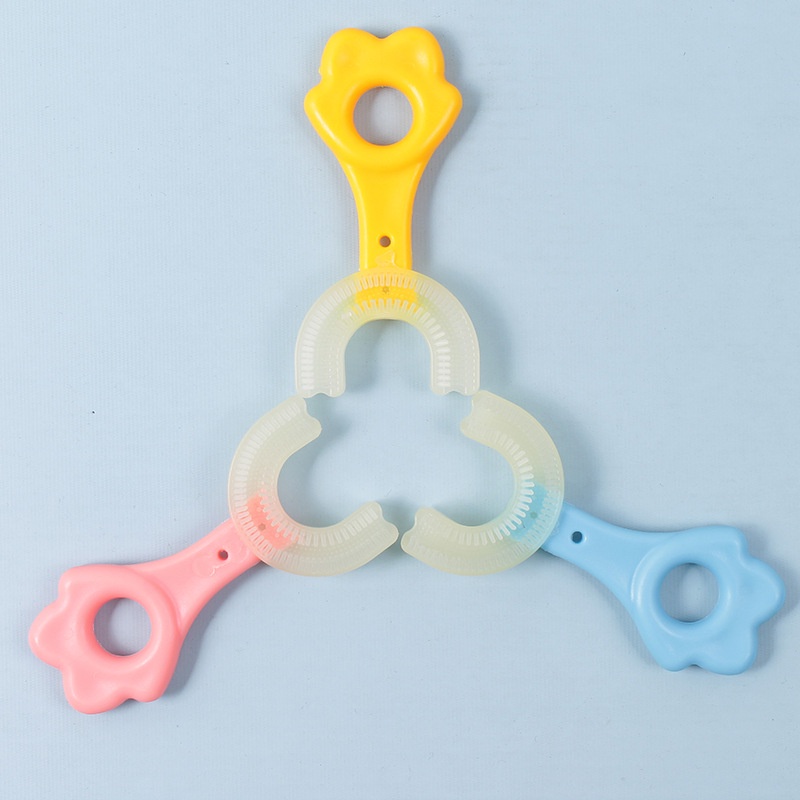 [Hàng mới về] Bàn chải đánh răng hình chữ U bằng silicone cho bé