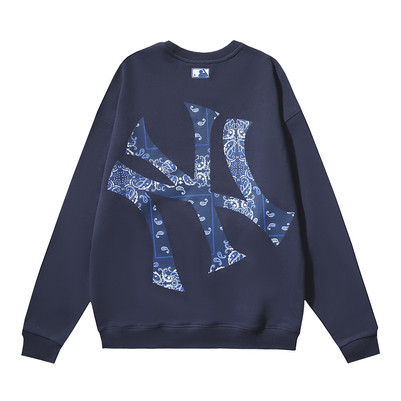 Mlb Áo Sweater In Logo Trước Và Sau Nhiều Màu Sắc Cổ Điển Thoải Mái Giản Dị