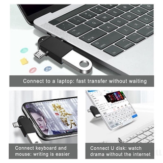 Cáp Chuyển Đổi Usb 3.0 Otg 2 Trong 1 Type-C + Micro Usb