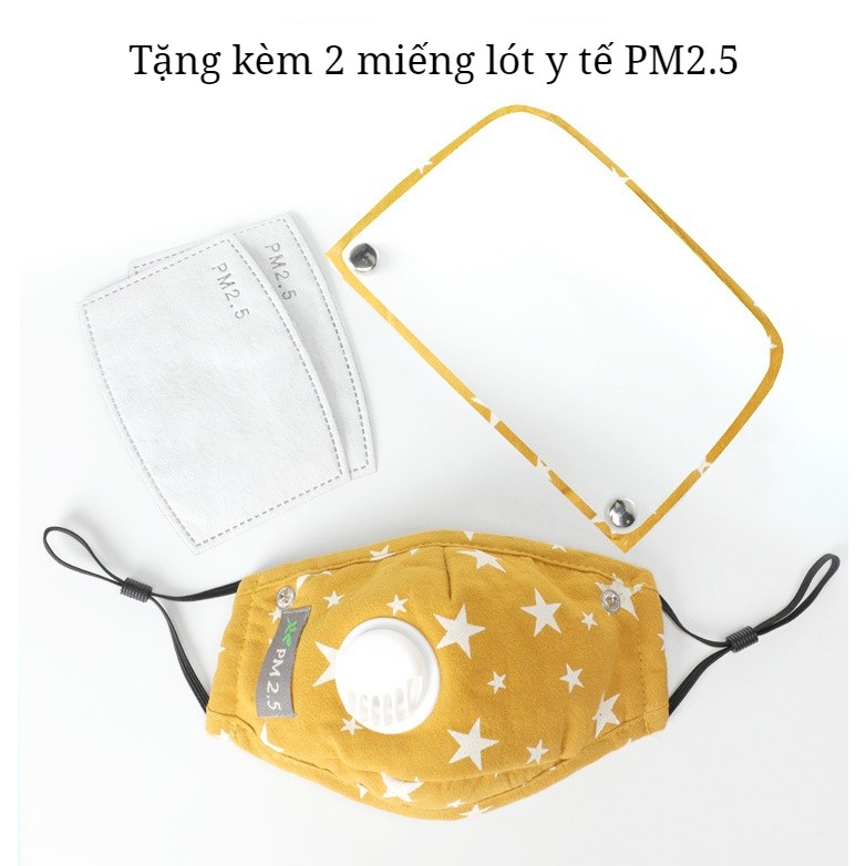 [Giá Sỉ] Khẩu Trang Trẻ Em Van Thở 4 Lớp + Miếng lọc y tế Pm2.5 Độc Quyền