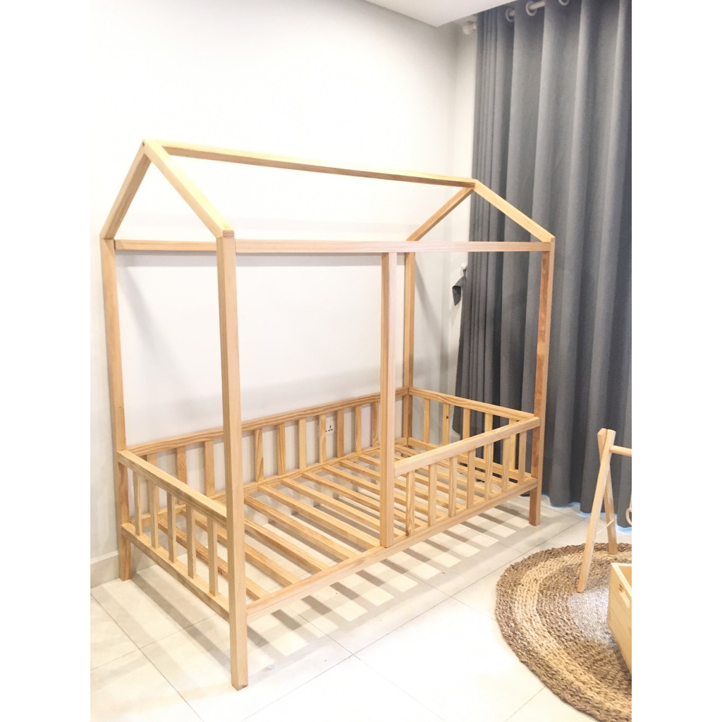 [HÀNG ĐẶT TRƯỚC] Giường Lều Trẻ Em Khung Gỗ Thông Đơn Giản Trang Trí Phòng Ngủ Cho Trẻ - bebewood | BigBuy360 - bigbuy360.vn