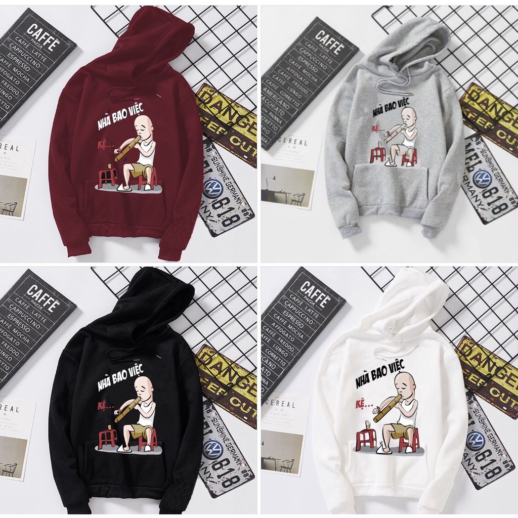 ÁO HOODIE NỈ NAM CÓ NÓN NHIỀU MÀU Unisex hoodies nhà bao việc | BigBuy360 - bigbuy360.vn