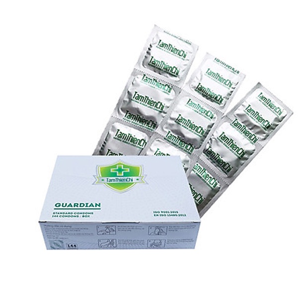 144 cái  bao cao su giá rẻ gia đình khách sạn hàng Việt Nam  size nhỏ 50mm TTT Guardian