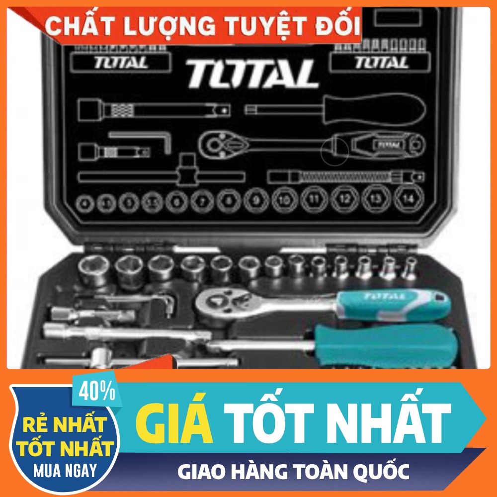 Bộ tuýp 25 chi tiết Total THT121251 [bảo hành chính hãng]