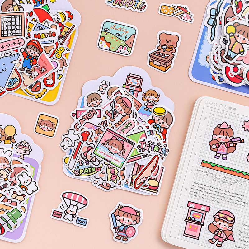 Túi 100 miếng dán sticker hoạt hình dễ thương