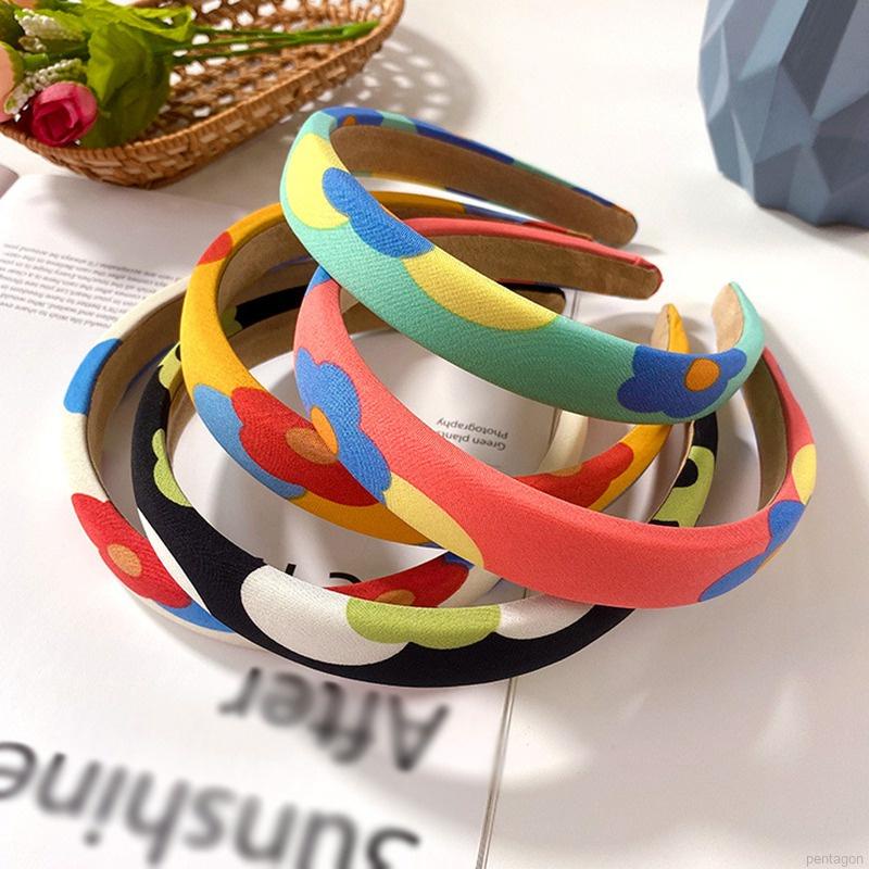 Băng đô cài tóc bằng vải đính hoa phong cách Hàn Quốc xinh xắn cho bé gái