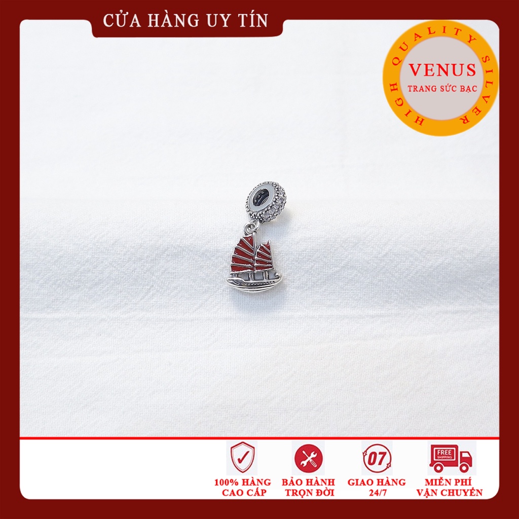 Hạt charm thuyền buồm đỏ- Msp158