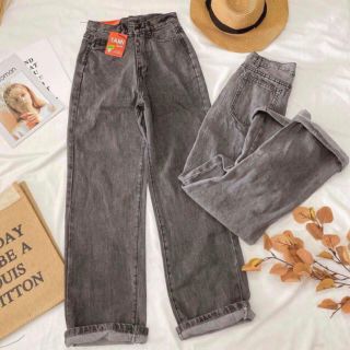 Quần jeans suông xám