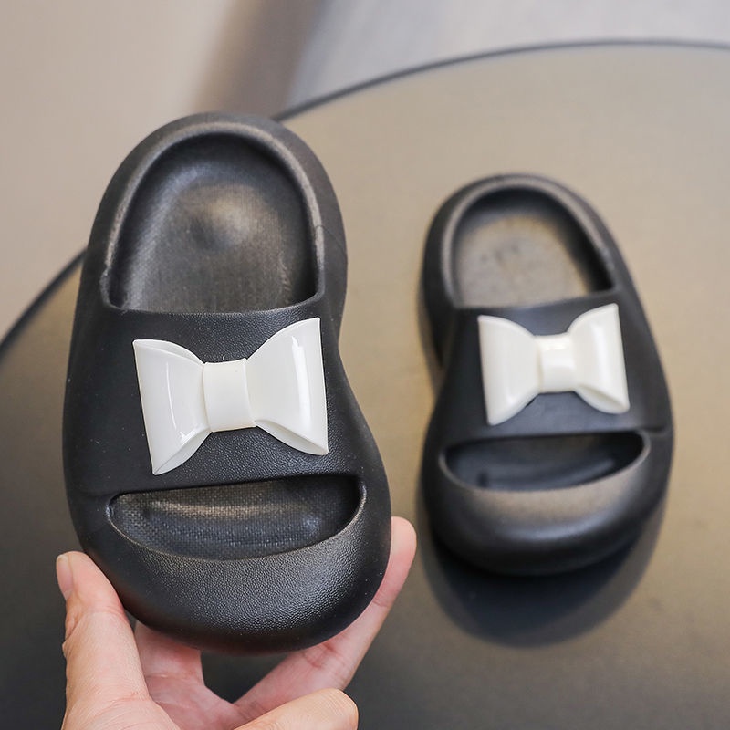 Dép Đi Trong Nhà Đế Mềm Chống Trượt Đính Nơ Thời Trang Mùa Hè Cho Mẹ Và Bé