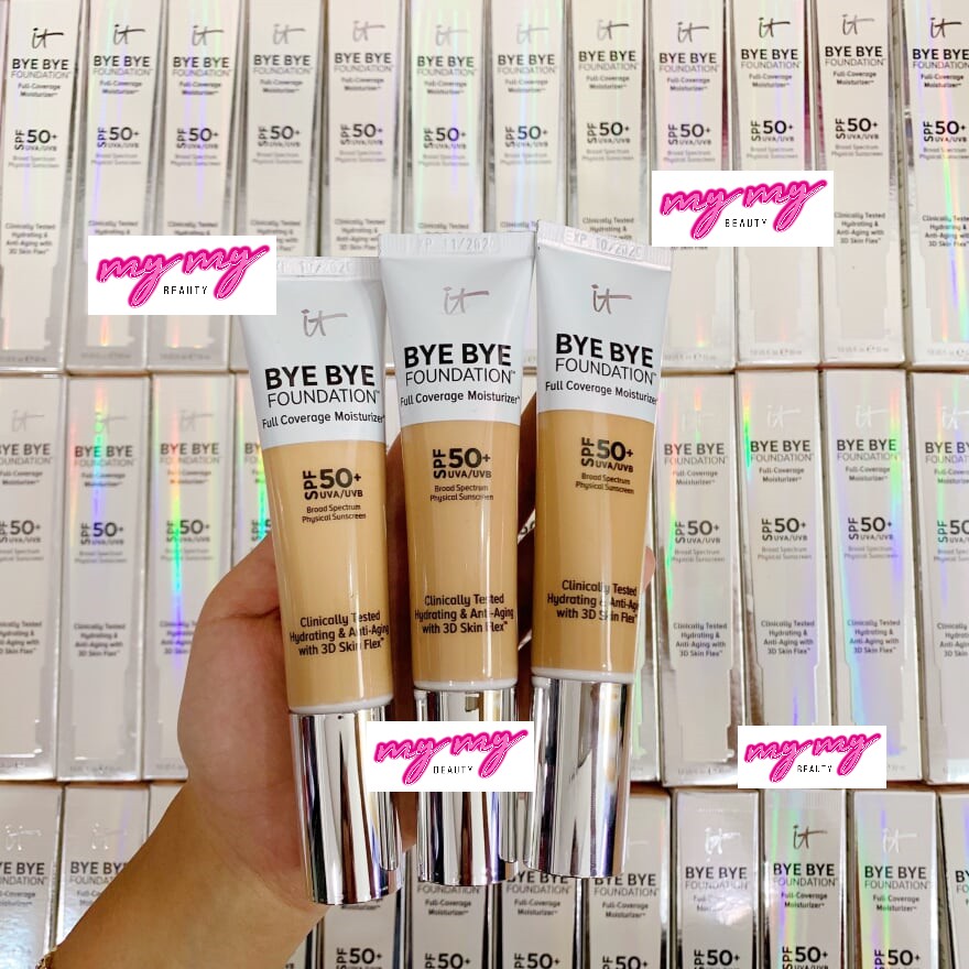 Kem Nền cho Da khô, Che Phủ Cao, Dưỡng Da Chống Nắng Spf50 It cosmetics Bye Bye Foundation Full Coverage With Spf 50+