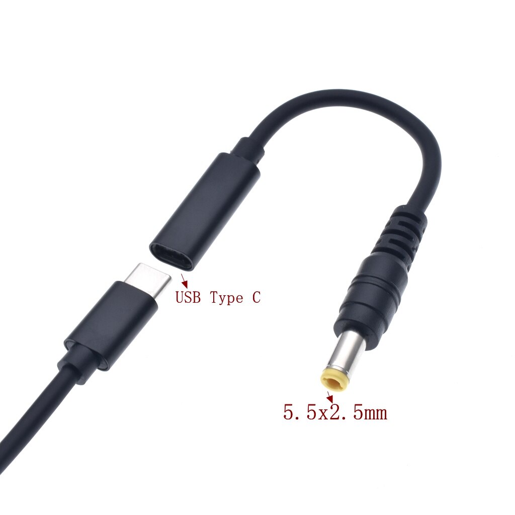 Dây cáp chuyển đổi cổng USB 3.1 loại C PD 5.5x2.5 mm cho máy tính xách tay Asus Toshiba