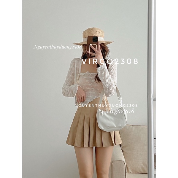 [HÀNG SẴN]SET ÁO 2S THUN REN MIX CADIGAN MỎNG SIÊU XINH