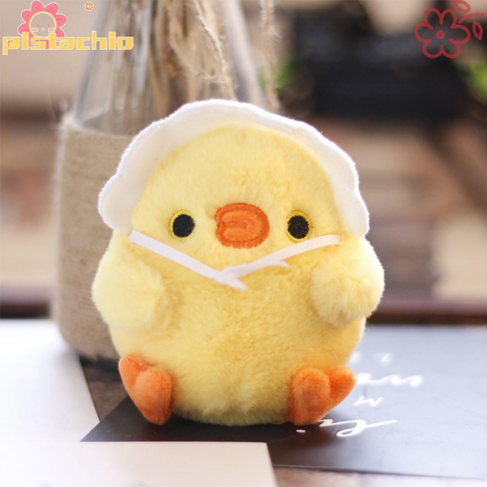 Móc Khóa Hình Chú Gà Nhồi Bông Màu Vàng Dễ Thương