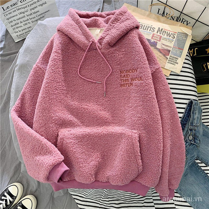 Áo Hoodie Lông Cừu Cực Chất Unisex Hàn Quốc(kèm ảnh thật) | BigBuy360 - bigbuy360.vn