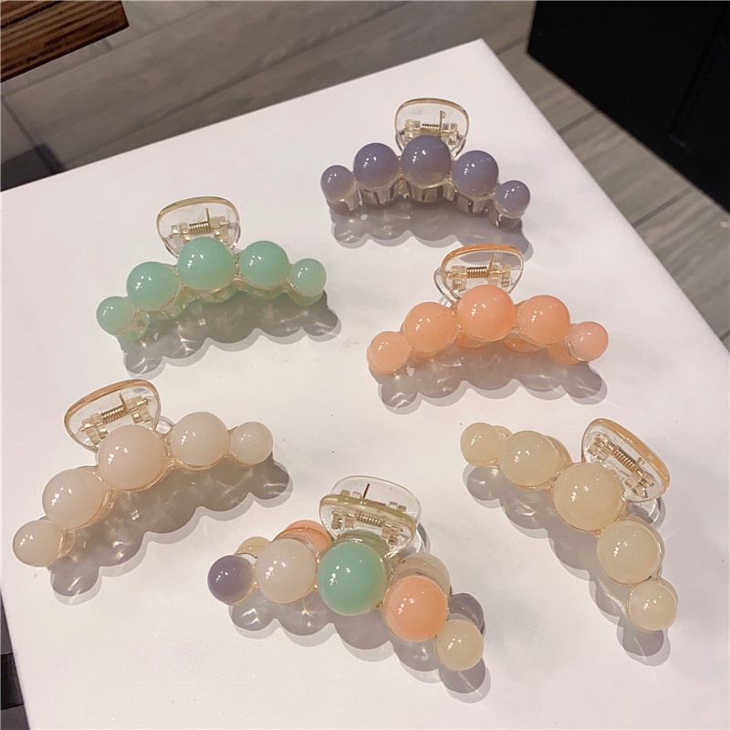 Kẹp Tóc Càng Cua Đính Ngọc Trai Acrylic 2022 Kiểu Hàn Quốc Thời Trang Cho Nữ