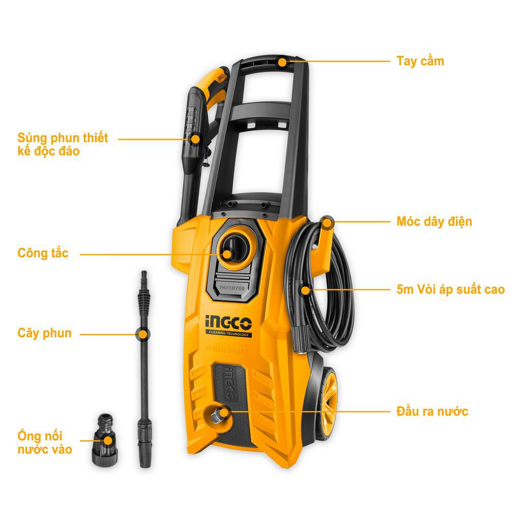 Máy rửa xe tăng áp INGCO HPWR18008 công suất 1800W.