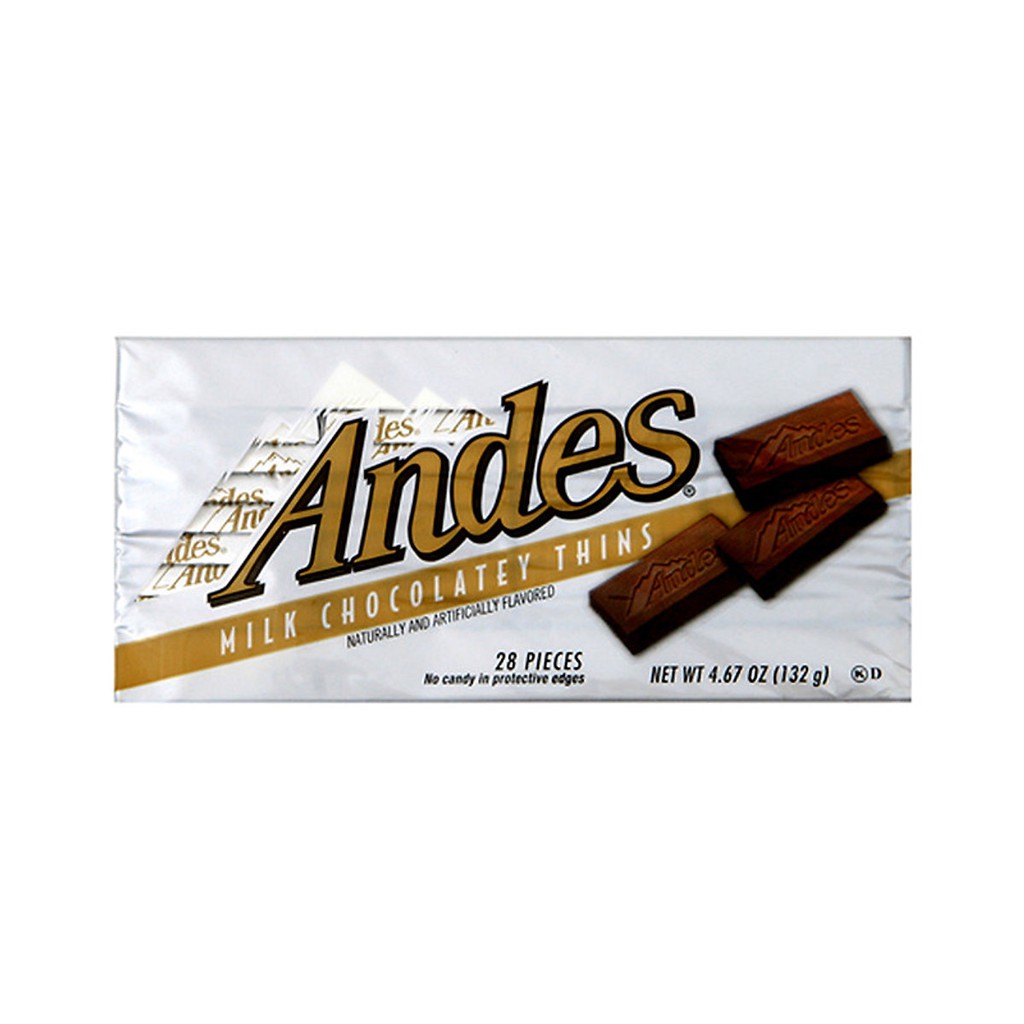 Kẹo Sôcôla sữa/ Sữa bạc hà/ Bạc hà/ Cam Andes 132g