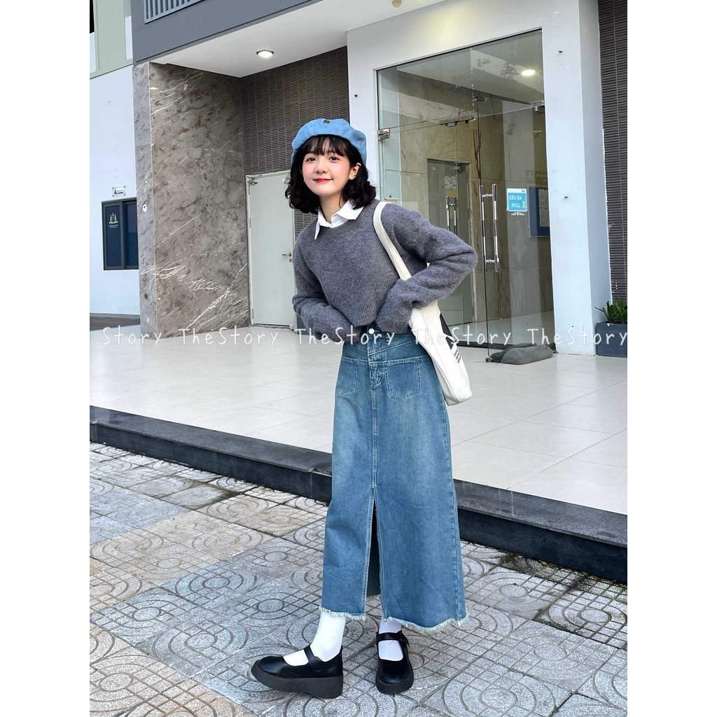 Áo len croptop trơn  A2647