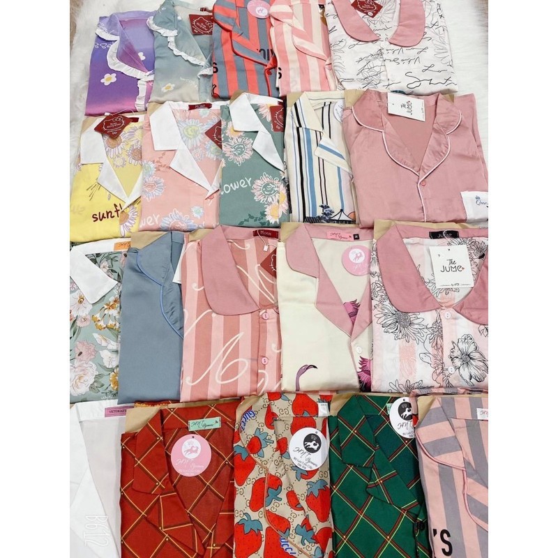 Đồ Ngủ🌸Đồ Bộ Pijama🌸Bộ Lụa Pijama Quần Sooc Họa Tiết Phối Bèo Dễ Thương | BigBuy360 - bigbuy360.vn