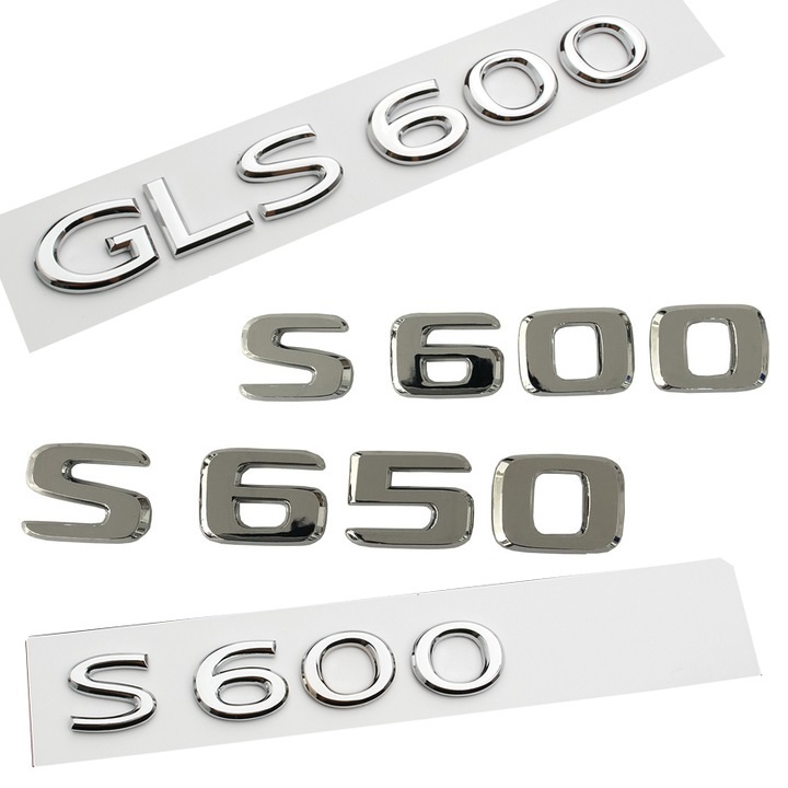 Decal tem chữ GLS600, MBS600, S650, S600, S560 dán đuôi xe ô tô Mercedes và Maybach