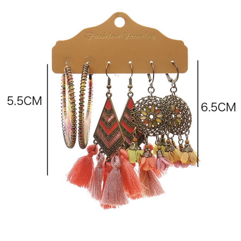 Khuyên tai vintage, BST bông tai đi biển boho siêu xinh