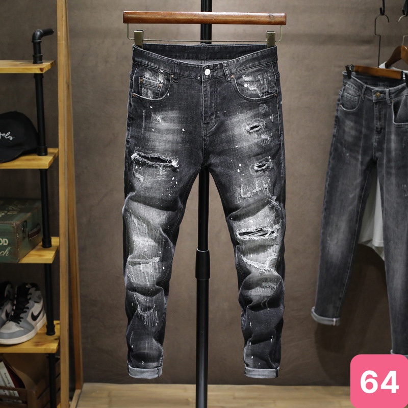 Quần Jean Nam Đen Trơn Không Rách Chất Bò Cao Cấp Co Dãn 4 Chiều Thoải Mái, quần rin nam đẹp 490HD Nhiều Mẫu Mới | BigBuy360 - bigbuy360.vn