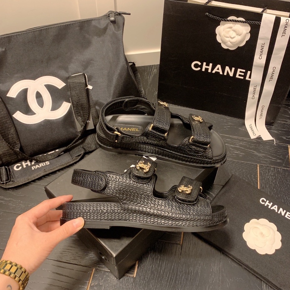 Xăng đan Nữ Màu Đen Mới Không Hộp