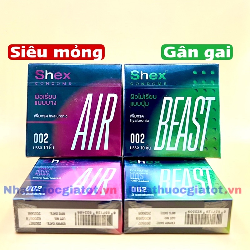 Bao Cao Su Thương Hiệu Shex (AIR / BEAST) GIúp Tăng Khoái Cảm, Kéo Dài Cuộc Yêu