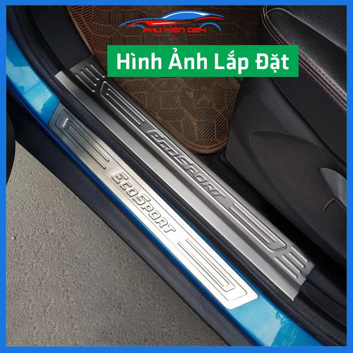 Bộ ốp bậc cửa trong ngoài nẹp bước chân Ecosport 2018-2023 Inox chống trầy trang trí xe