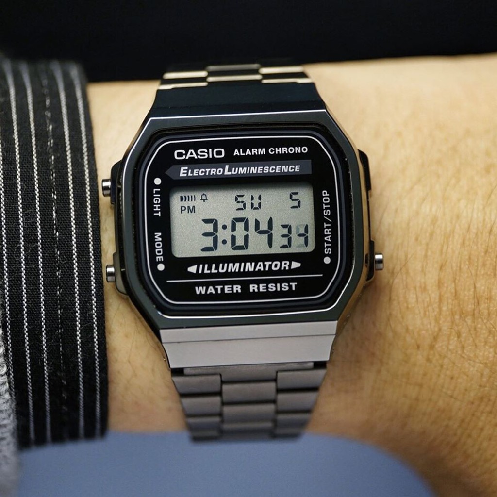 Đồng hồ Nam dây thép Casio A168WGG-1ADF chính hãng bảo hành 1 năm Pin trọn đời