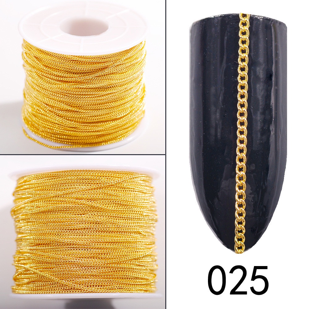Dây xích - Dây bi trang trí móng - Có hai màu vàng bạc