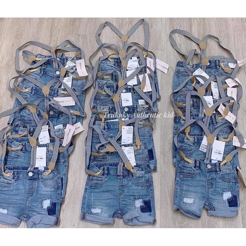 Auth- Quần Short Jean HM kèm đai bé trai