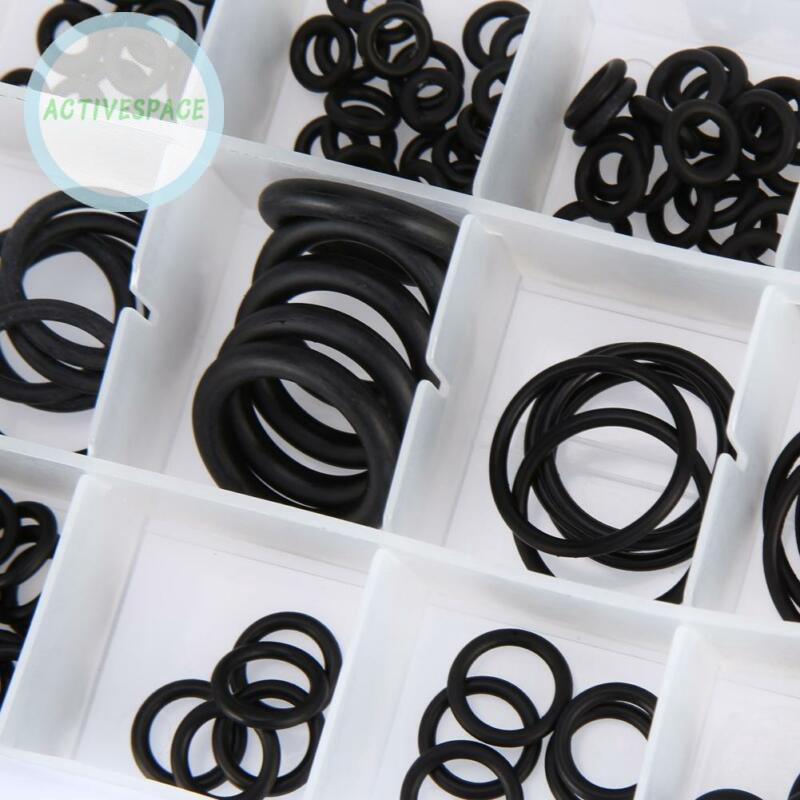 Set 225 vòng đệm cao su màu đen dạng tròn siêu bền dành cho ống thủy lực