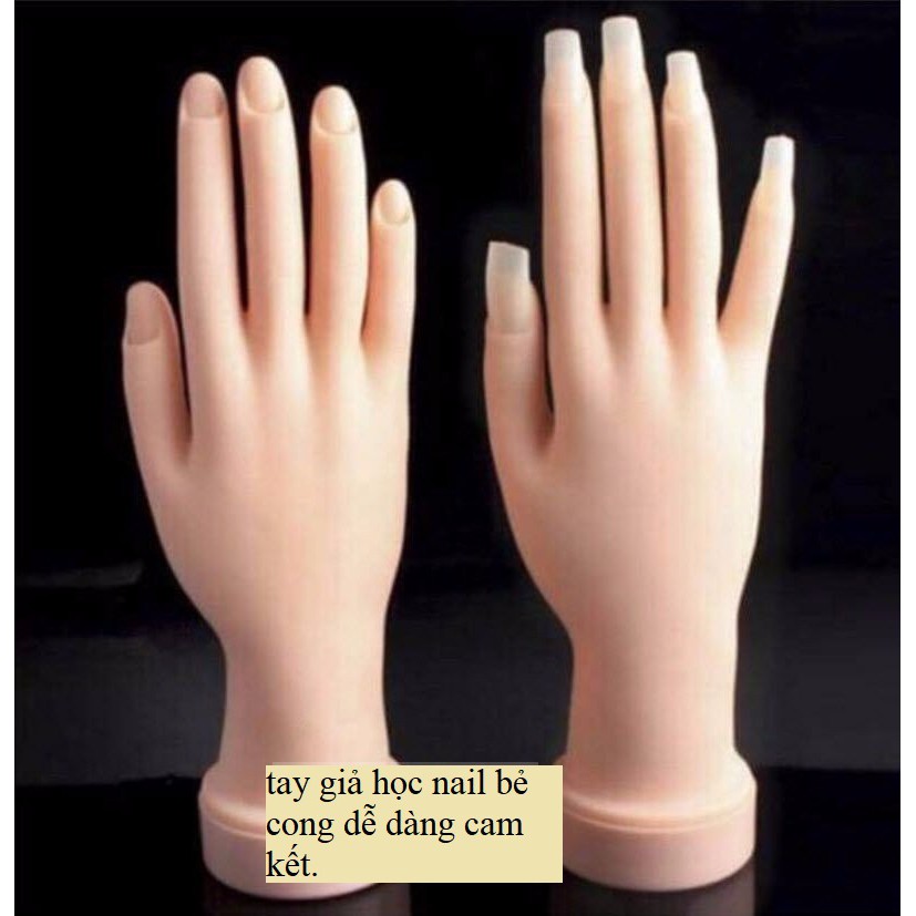 bàn tay giả silicon học làm móng nail - bàn tay giả